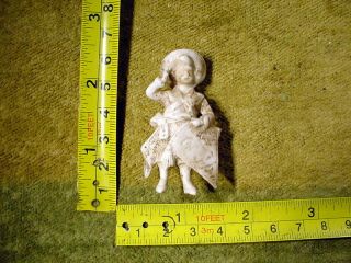 Excavated Vintage Funny Figurine Girl With Kite For Dollhouse Age 1900 Art 11868