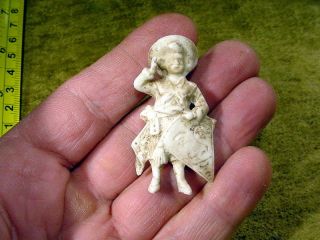 excavated vintage funny figurine girl with kite for dollhouse age 1900 Art 11868 2