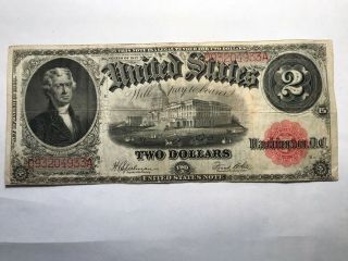 1917 $2 Red Seal Legal Tender Us Note - Vf,  Some Crisp See Photos