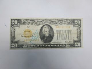 1928 Us $20 Gold Certificate Note