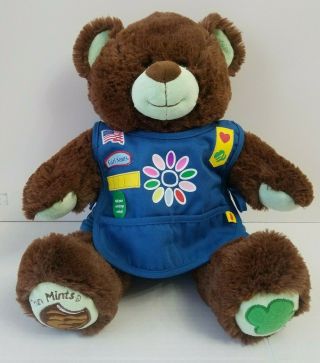 Build A Bear Workshop Plush Daisy Girl Scout Thin Stuffed Animal 16 "