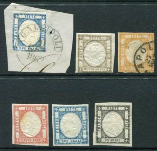 Neapolitan Provinces Italian States 1861 M&u Lot 6 Stamps