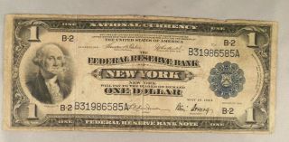U.  S.  1918 $1 Federal Reserve Bank Note - York,  York