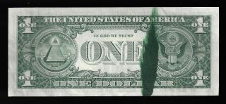 1969b $1 Chicago Federal Reserve Major Ink Smear Error Note Unc