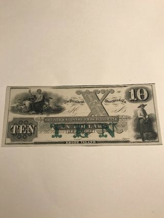 The England Commercial Bank,  Rhode Island $10