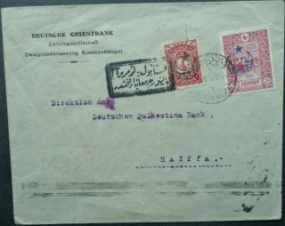 Turkey Ottoman Cover From Constantinople To Haifa,  Palestine With Wwi Army Label