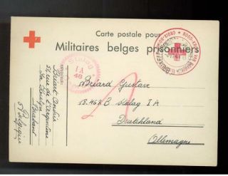 1941 Belgium Pow Red Cross Cover Germany Stalag Ia