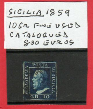 Italy - Italia - Stati - Sicilia - Sicily - 1859 10gr Minimum Cat 800 Euros In 2017
