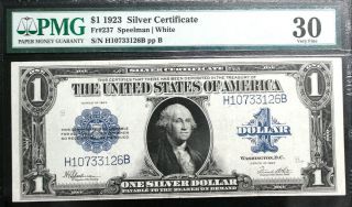 1923 $1 Fr 237 Silver Certificate Speel/white Pmg 30 Very Fine