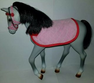 Battat Grey Horse 12 Inch Our Generation For American Girl Dolls W/ Pink Accs.