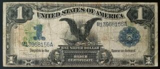 Series Of 1899 $1 " Black Eagle " Silver Certificate Fr 236