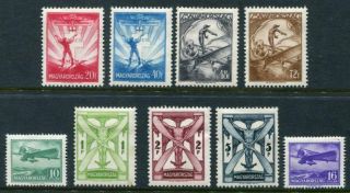 Hungary 1933 Airmail Mh Set To 5p 9 Stamps