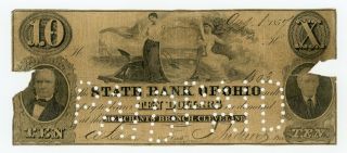 1857 $10 The State Bank Of Ohio At Merchants Branch,  Cleveland -