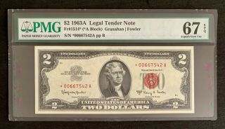 Nqc Fr.  1514 (a Block) $2 1963a Legal Tender Star Note