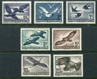 Austria 1950 - 53 Airmail Birds Set To 20s 7 Stamps