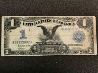 1899 $1 Black Eagle Large Size Silver Certificate Blue Seal Napier - Macclung Fine