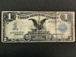 1899 $1 Black Eagle Large Size Silver Certificate Blue Seal Lyons - Roberts