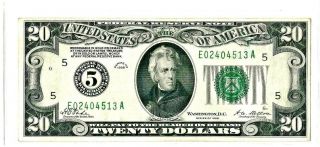 Series 1928 $20 Twenty Dollar Bill Fr - 2402 Federal Reserve Note.  Gold Clause