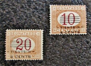 Nystamps Italian Offices Abroad China Tientsin Stamp J5 J6 Mogh $34 Surcharged