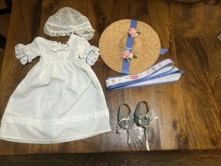 Pleasant Company American Girl Felicity’s Summer Dress And Straw Hat Complete