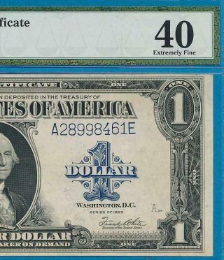 $1.  00 1923 Fr.  238 Pmg Xf40 Silver Certificate Blue Seal Attractive