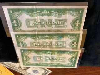 $1 1934 FUNNY BACK 3 CONSECUTIVE Silver Certificate NOTES 2
