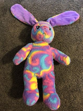 Build A Bear Rainbow Tie Dye Bunny 16”