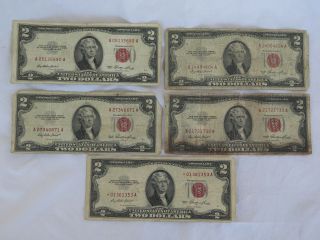 (21) Vintage U.  S.  Red Seal $2 Two Dollar Bills ($42 Face Value) 2
