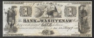 Us Obsolete - Michigan - Bank Of Washtenaw - 1835 - Ann Arbor - 1 Dollar - Unc