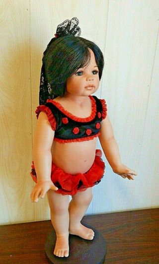 Monika Levenig 2003 24 " All Porcelain Hispanic Toddler Doll W/swim Suit 229/250