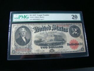 1917 $2.  00 Legal Tender Large Size Banknote Fr 58 Pmg Graded Very Fine 20