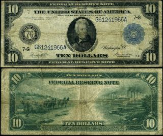 Fr.  931a $10 1914 Federal Reserve Note Chicago Vg
