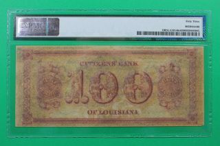 1850 - 60s $100 Citizens Bank of Orleans Louisiana Obsolete PMG 63 Choice Unc 2