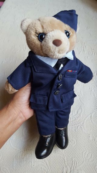 1989 Bear Forces Of America Teddy Bear Air Force 11 " Plush Vintage Play Doll