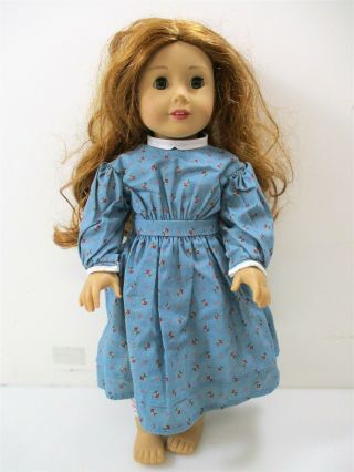 American Girl Doll 18 " With Long Red Hair And Green Eyes,  W/ Vintage 1986 Dress