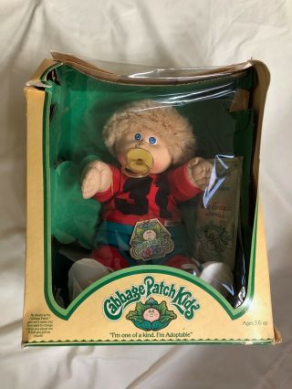 1983 Coleco Cabbage Patch Kids Kenny Wylie Blonde Hair Blue Eyes W/ Box