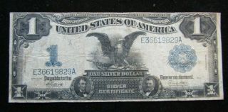 1899 $1.  00 Black Eagle Silver Certificate Circulated Elliott/white