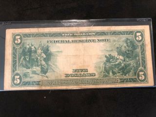 UNITED STATES 1913 5 DOLLAR FEDERAL RESERVE NOTE BILL SERIES 