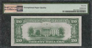1934A $20 Chicago Federal Reserve Note - PMG Gem Uncirculated CU 66EPQ - C2C 2