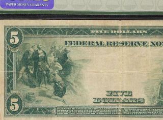 Large 1914 $5 Dollar Minneapolis Federal Reserve Note Old Paper Money F 879a Pmg