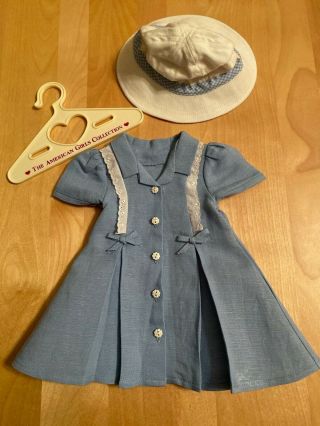 American Girl Molly " Route 66 " Outfit - Dress,  Hat,  Hanger Euc