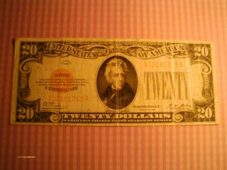 1928 $20.  00 Gold Certificate