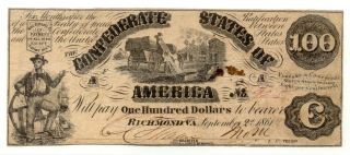 1861 T - 13,  $100,  Loading Bales On A Wagon,  Early Csa Issue,  Historic