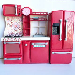 Our Generation Doll Red Gourmet Kitchen Set With Kitchen Accessories