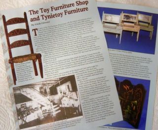 10p History Article,  Pics Antique Tynietoy Dollhouse Furniture & Dolls L