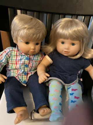 Pleasant Co.  American Girl Bitty Baby Boy/girl Twins Blonde Hair Blue Eyes