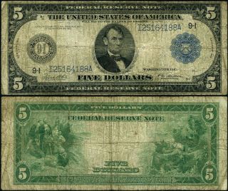 Fr.  879 A $5 1914 Federal Reserve Note Minneapolis Vg