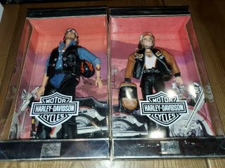 1999 Collector Edition Harley - Davidson Barbie & Ken Doll Nrfb 25637 & 25638