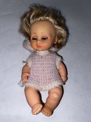 Vintage Migliorati Vinyl Small 6” Baby Doll Rooted Hair Italy