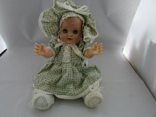 Vintage Madame Alexander Rubber Baby Doll Drink Wet 14 " Blue Bright Eyes